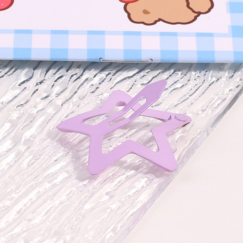 Anak Bentuk Bintang Logam Snap Rambut Klip Jepit Gadis Lucu Rambut Bobby Pin Aksesoris Rambut Anak Permen Warna Jepit Rambut