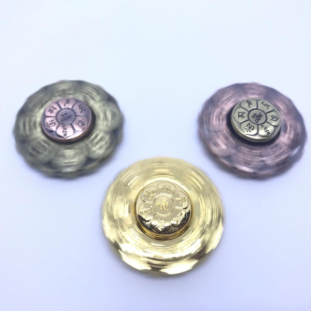 Lanfy Fingertip Gyroscope 1pc Dekorasi Bronze Hand Spinner Ujung Jari Mainan Jari Gyro Lotus Wheel Gyroscope