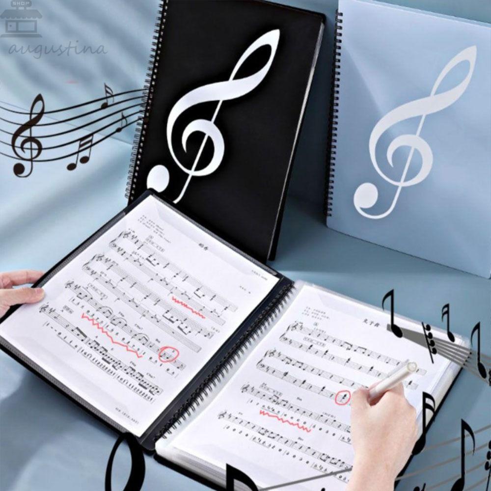 Folder Koil Skort Musik Agustina 5warna 40halaman File Organizer Musisi Stationery Pianis Document Storage Organizer
