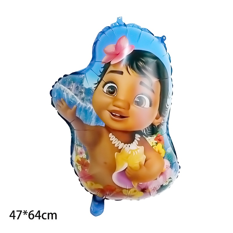 10 Pcs 5 Pcs Disney Movie Moana Action Figure Balon Foil Moana Baby Doll Aluminium Film Balon Festival Ulang Tahun