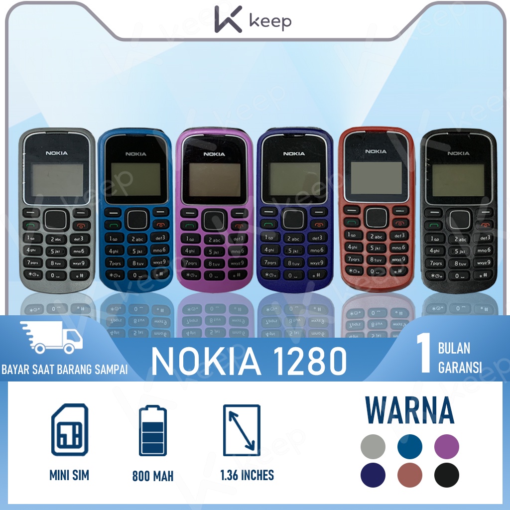 HP 1280 FullSet Hp Nokia Jadul single card phone