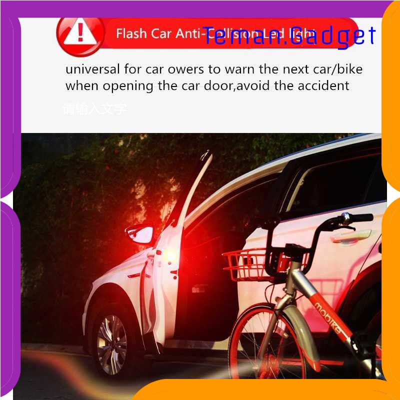 TD - OTO SENFEEL Lampu Pintu Mobil Safety Light Battery Power 5 LED 2 PCS - R-1631
