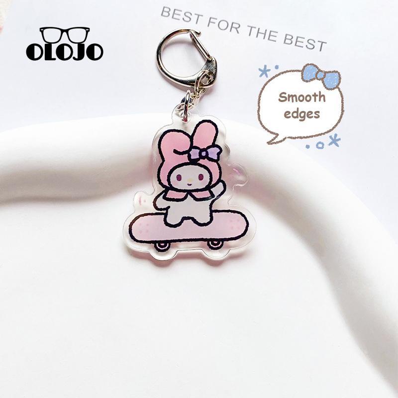 【COD】Samrio Skateboard Gantungan kunci skateboard Acrylic Keychain Kartun Anime