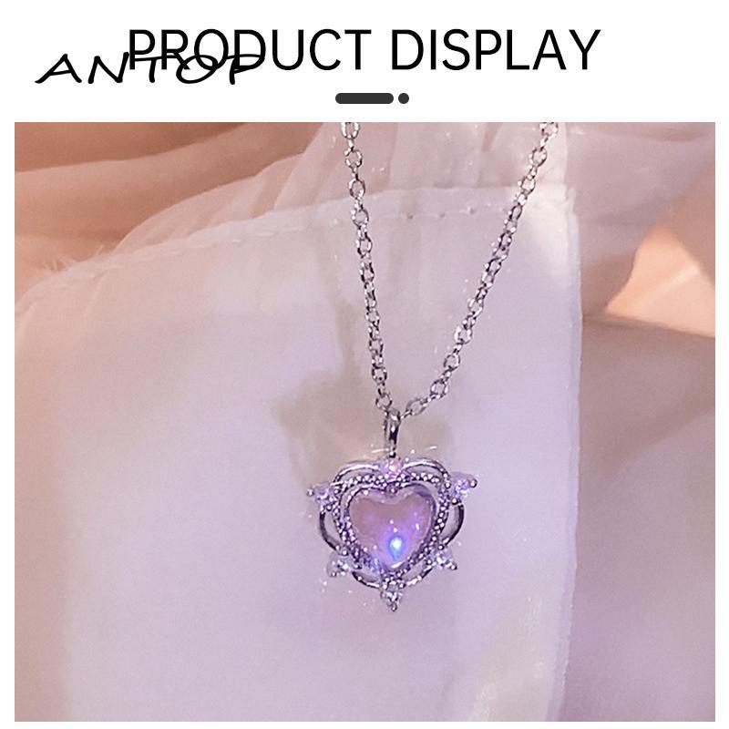 [antop] Wanita Musim Panas Cahaya Mewah Desain Canggih Rasa Cinta Ajaib Kalung Tulang Selangka Rantai Kalung