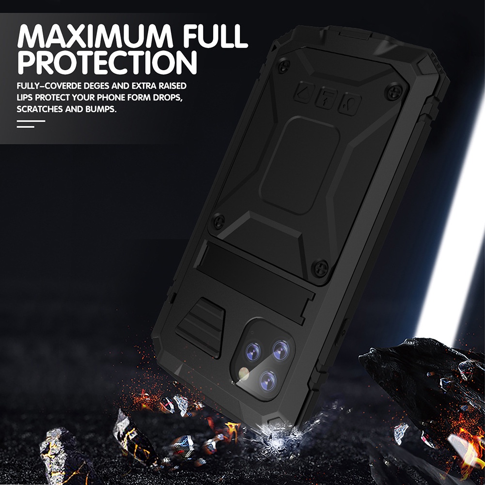 Terlaku Triple-defense Bracket Anti-drop Phone Case IPhone 14Pro Metal Paket Lengkap Cover Pelindung