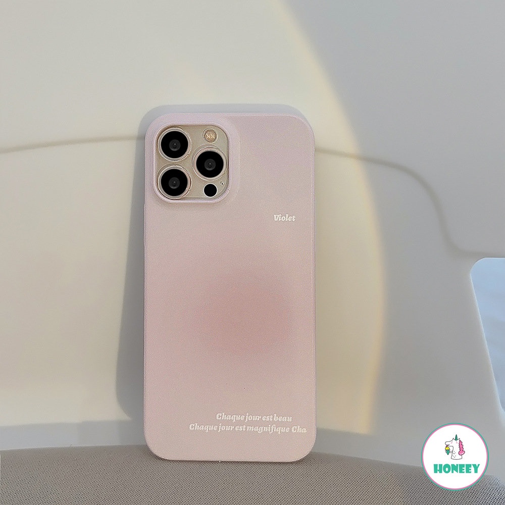 IPHONE Ins Korea Pink Ungu Halo Matte Casing Ponsel Untuk Iphone14 13 12 11 Pro XS Max8 7 Plus X SE XR Shockproof Soft Cover