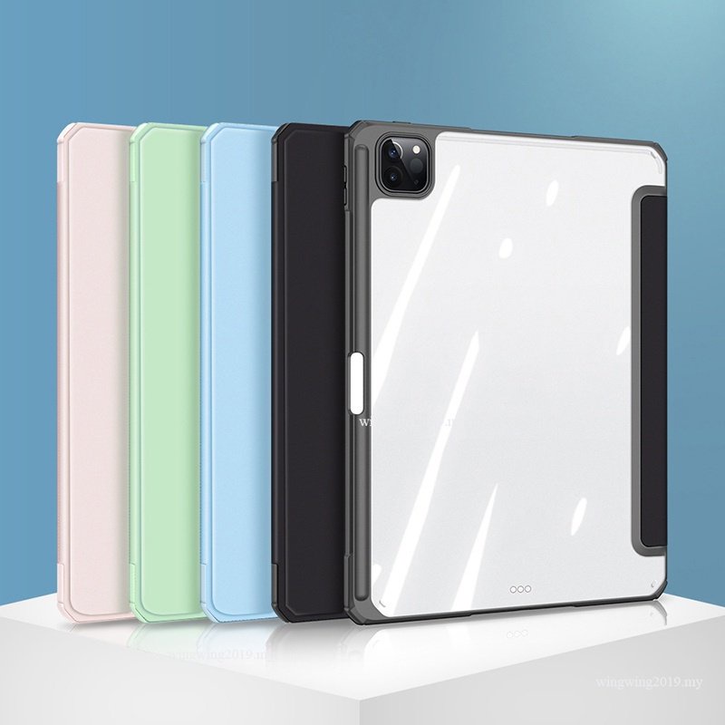 Kompatibel Untuk iPad 10th Mini6 7th 8th 9th 10.2 5th 6th 9.7 Air4 5 10.9 Pro 2020 2021 2022 11 Inch Silikon Transparan Smart Flip Case Cover Dengan Holder Slot Pensil