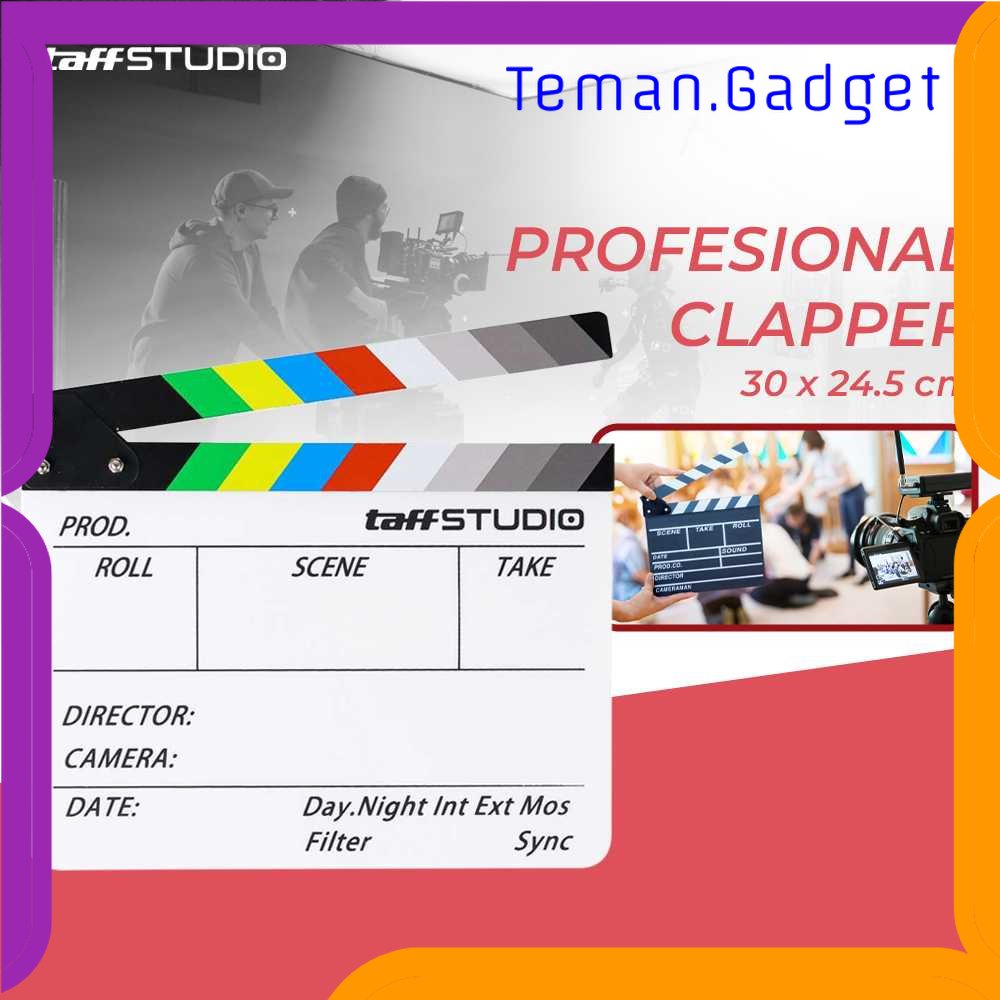 TG - KMP TaffSTUDIO Profesional Clapper Board Colorful Acrylic - TS-3EL