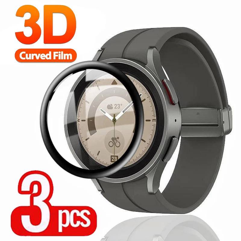 Pelindung Layar Melengkung 3D Untuk Samsung Galaxy Watch4 5 3 Pro 40mm 41mm 44mm 45mm Film Pelindung Lembut Anti Gores Untuk Samsung Acitve Fit2 40mm 44mm