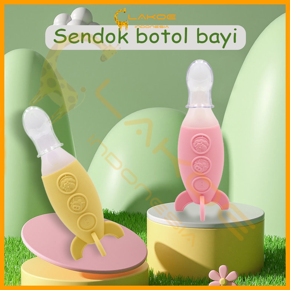 Lakoe Sendok Botol Mpasi Silikon/Botol sendok mpasi/Baby Feeding Spoon Dispenser/Botol Dot Silicone sendok makan bayi