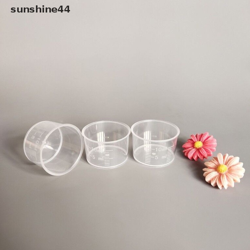 Sunshine 20Pcs 10ml Gelas Ukur Bening Sekali Pakai Cairan Volumetric Measurement Cup ID