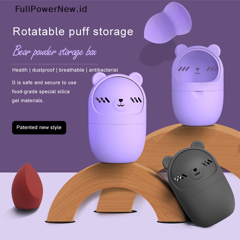 Power 2IN1 Makeup Puff Rak Penyimpanan Spons Telur Drying Stand Cleaning Brush CleanerTool ID