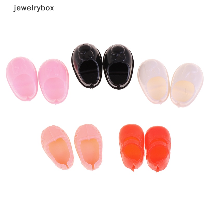 [jewelrybox] 5pasang Sepatu Boneka 2.5CM Untuk Boneka 16-17cm Pola Kelinci Lucu Flat PVC Shoes Boutique