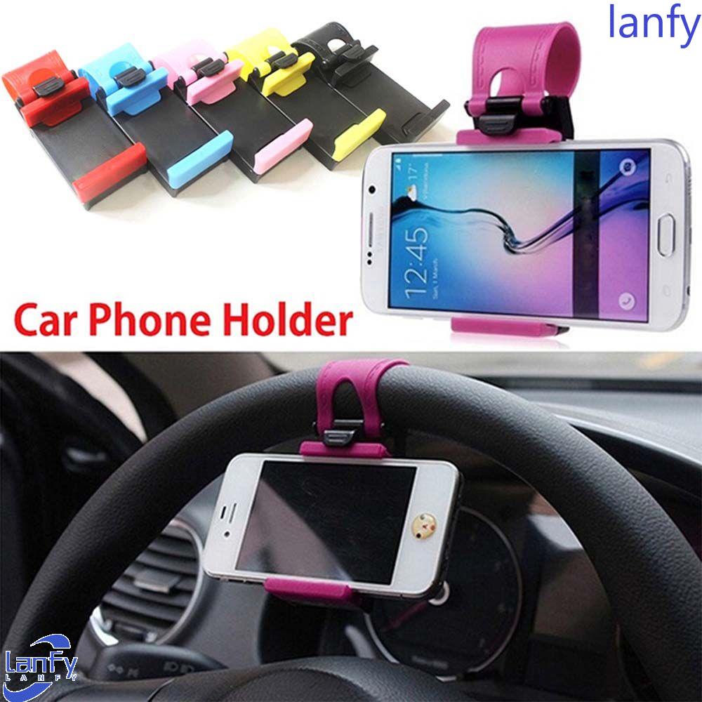 Lanfy Car Phones Holder Sepeda Plastik Klip Mount Car Phones Support Braket Handphone Otomatis