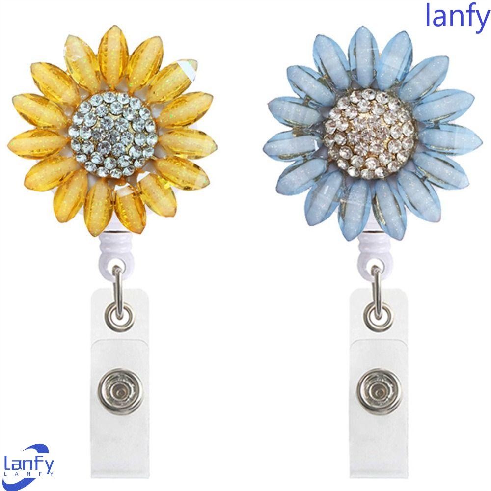 Lanfy Retractable Badge Reel Turtle Kartu Pameran Tarik Mudah Tag Nama ID Lanyard Perawat Badge Reel Badge Holder