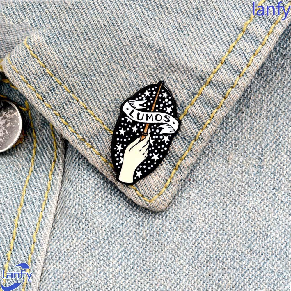 Lanfy Kalila Tongkat Ajaib Bros Hadiah Untuk Anak-Anak Kartun Pesulap Travel Commemorative Starry Lucu Lencana Pin Enamel Pin