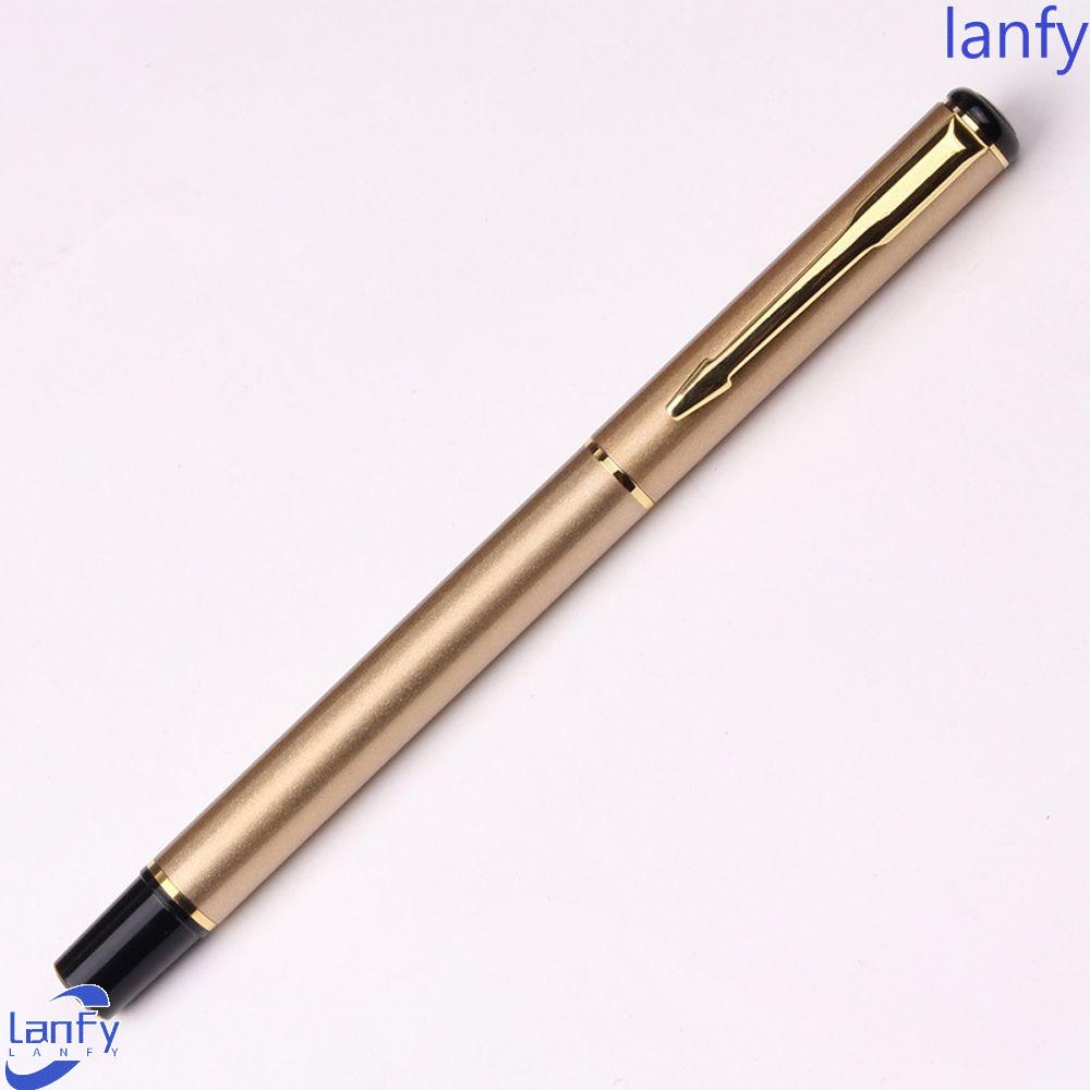 Lanfy Bisnis Tanda Tangan Pena Alat Tulis Fluent Indah Roller Ball Pen Hadiah Desain Klasik Tinta Hitam 0.5mm Anak Alat Tulis Bolpoin Pena