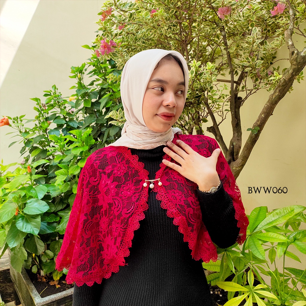 BOLERO WEDDING PESTA MODERN MERAH MOTIF BWW060