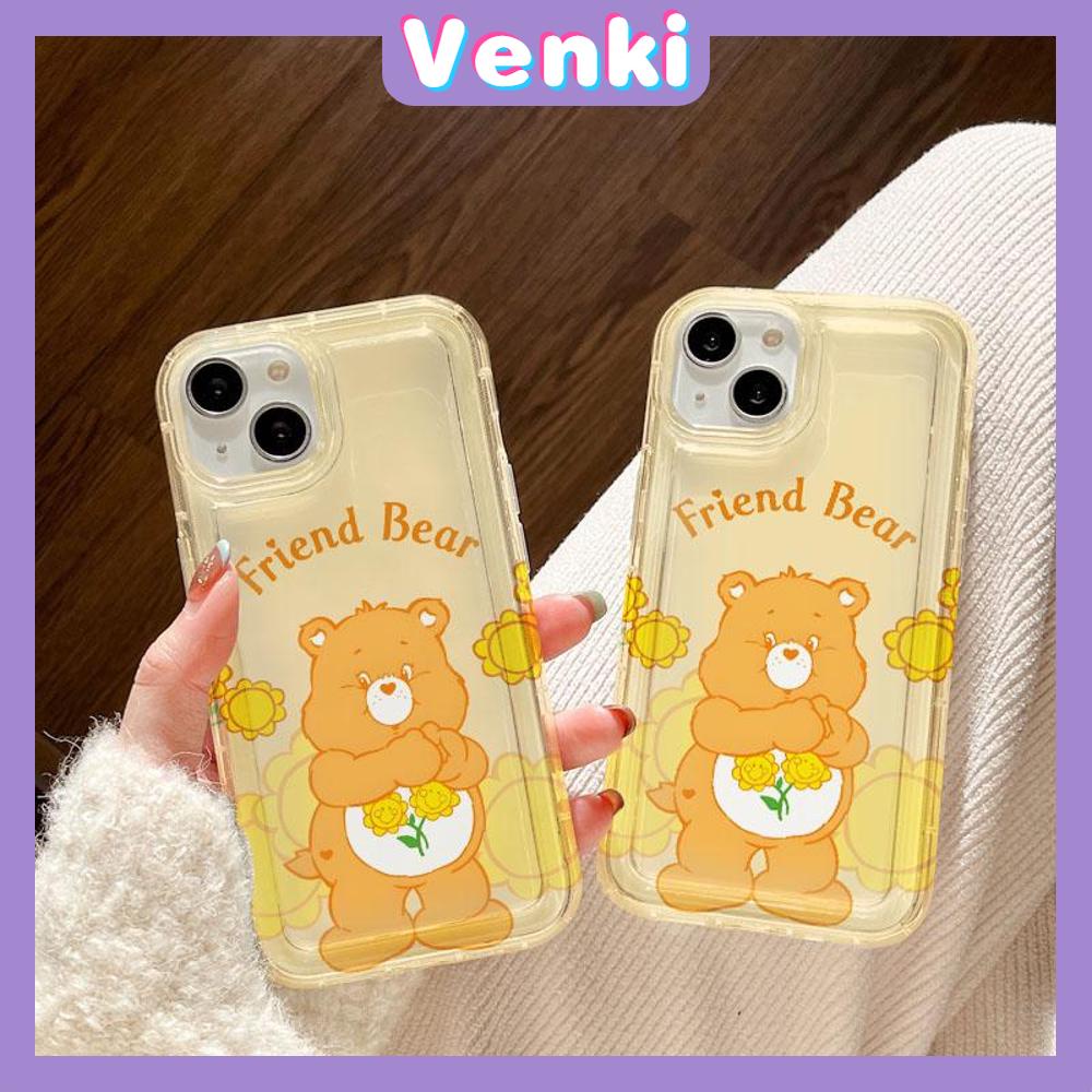 VENKI -For iPhone 11 iPhone Case Clear Case TPU Soft Case Airbag Shockproof Cute Cartoon Bear Compatible with iPhone 14 13 Pro Max iPhone 12 Pro Max 11 7Plus 6Plus XR xs max 7 8