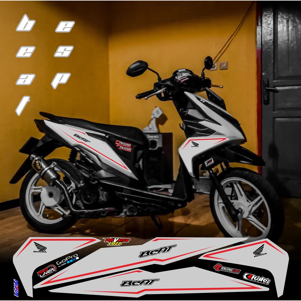 JUAL STICKER VARIASI (COD)STIKER MOTOR BEAT ESP DASAR SILVER STRIPING LIS MOTOR HONDA BEAT ESP WARNA