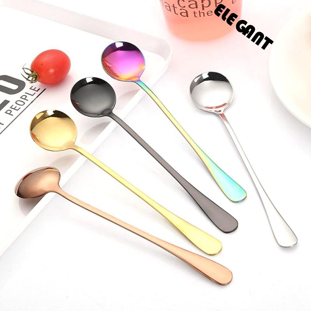 [Elegan] Sendok Teh Dapur Rumah Es Krim Gagang Panjang Scoop Juice Stirring Tool