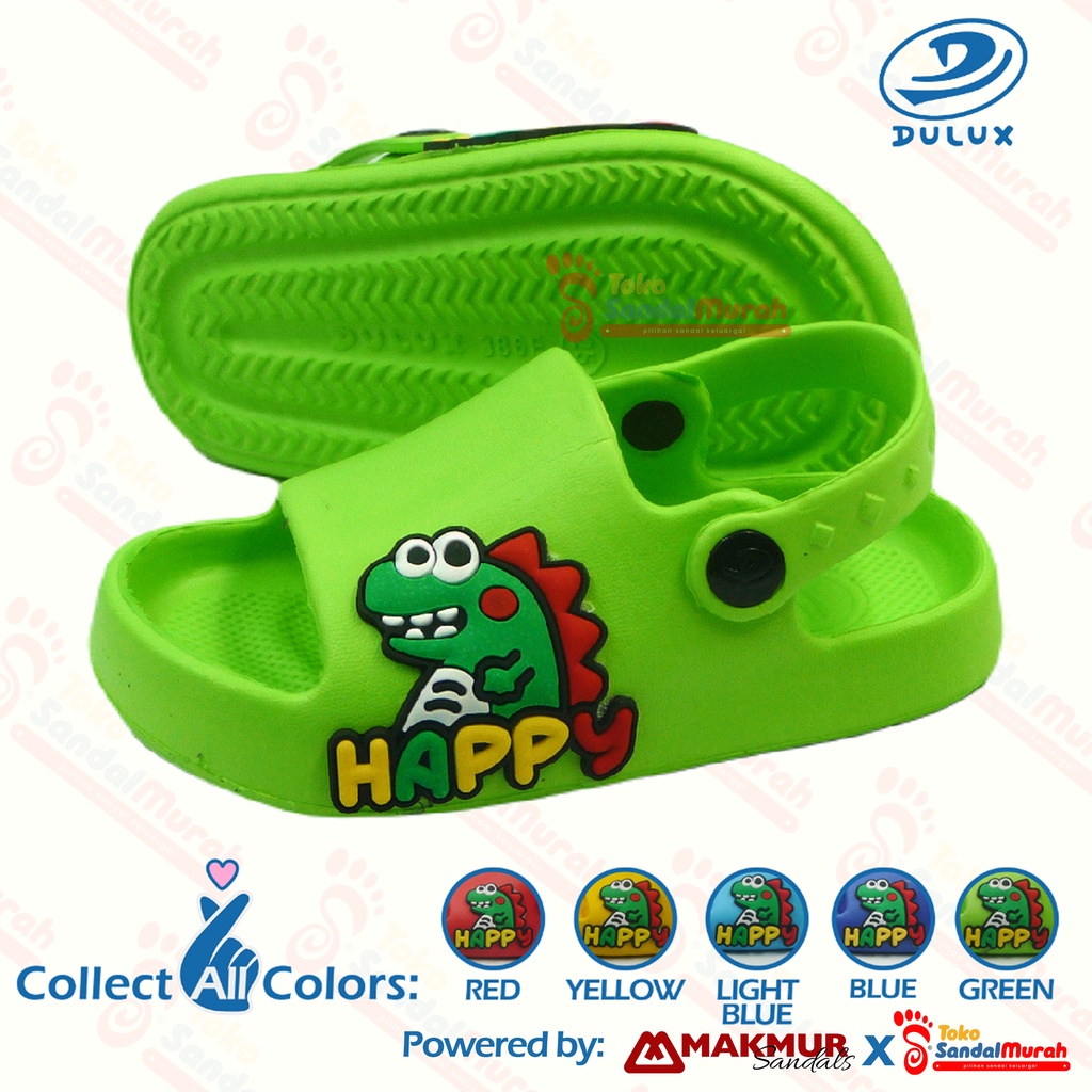 Toko Sendal Murah - Sandal Balita Uk 20 - 25 / Sandal Slop Motif Dinosaurus / Sandal Anak Tali Belakang / Sandal Lucu Kekinian Model Terbaru [Toko Sendal Murah M 386 E Dino]