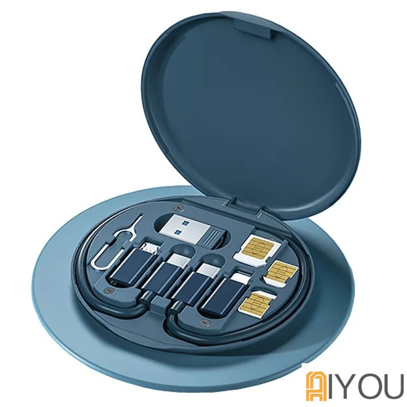 60w 5in1 Multi-Fungsional Set Kotak Penyimpanan Kabel Data / Charger USB Multifungsi