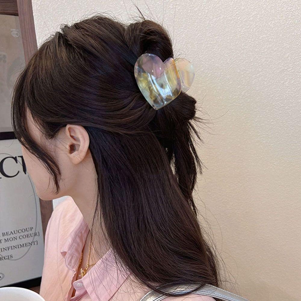 Agustina Cakar Rambut Berbentuk Hati Fashion Hiu Sederhana Klip Hiasan Kepala Asetat Untuk Wanita Women Hair Clips