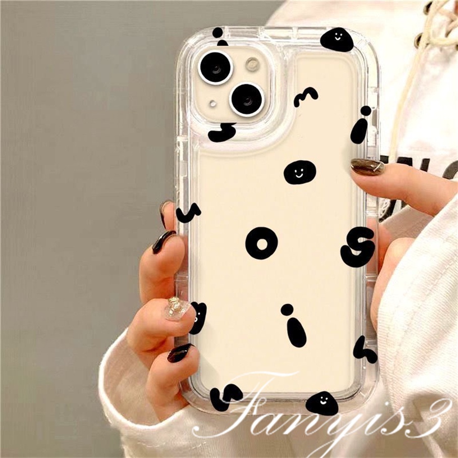 Compatible For IPhone 14 13 12 11 Pro Max X XR Xs Max 8 7 Plus SE 2020 Kompatibel Untuk Ins Huruf Inggris Sabun Ponsel Case Bening TPU Soft Cover