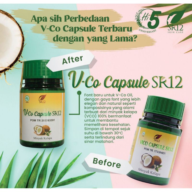 VCO Kapsul SR12 VICO Oil Untuk Kesehatan dan Kecantikan  Menjaga Imunitas Tubuh Diet Kolesterol Meni