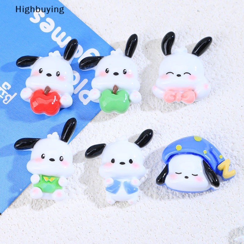 Hbid 10pcs Kawaii Anime Sanrios Pochacco Series Cute Phone Case Resin Patch DIY Resin Aksesoris Kartun Bahan Kerajinan Mainan Glory