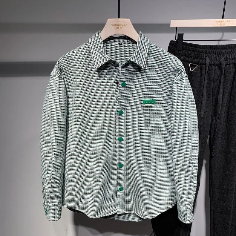 Men's New Casual Contrast Plaid Shirt