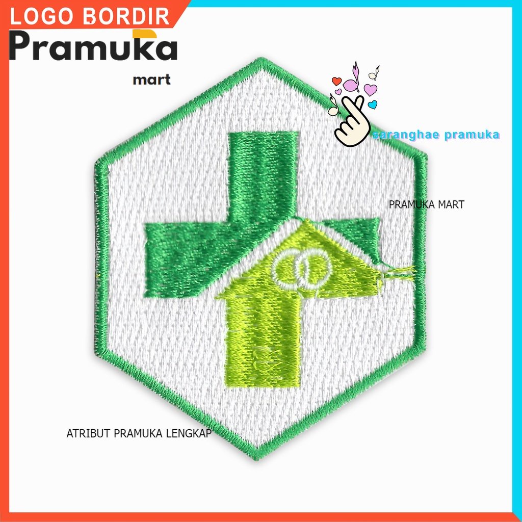 Logo Bordir Puskesmas badge Logo Emblem Patch Berkualitas Semarang Pramuka