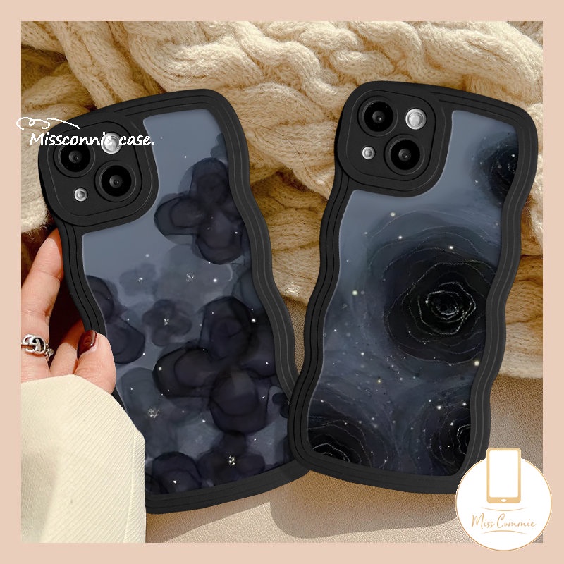 Casing Motif Bunga Tepi Bergelombang Untuk Redmi Note11 9s 8 11 10s 9 11s 10 Pro POCO M3 X3 NFC Pro Redmi 9 10C 9C 12C 9A A1 10A 9T 10 A1+Mi 11T Pro Art Vintage Retro Bunga Mawar Sarung Soft Cover Tpu