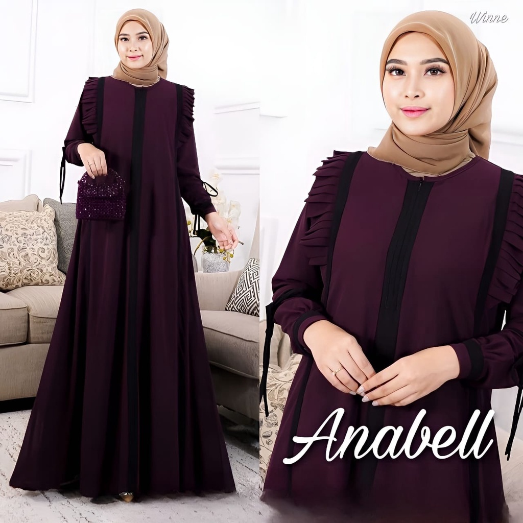 Anabell Maxy Gamis Muslim Maxi OOTD Dress Kondangan Wanita Busui Friendly Matt Ceruty Babydoll Premium