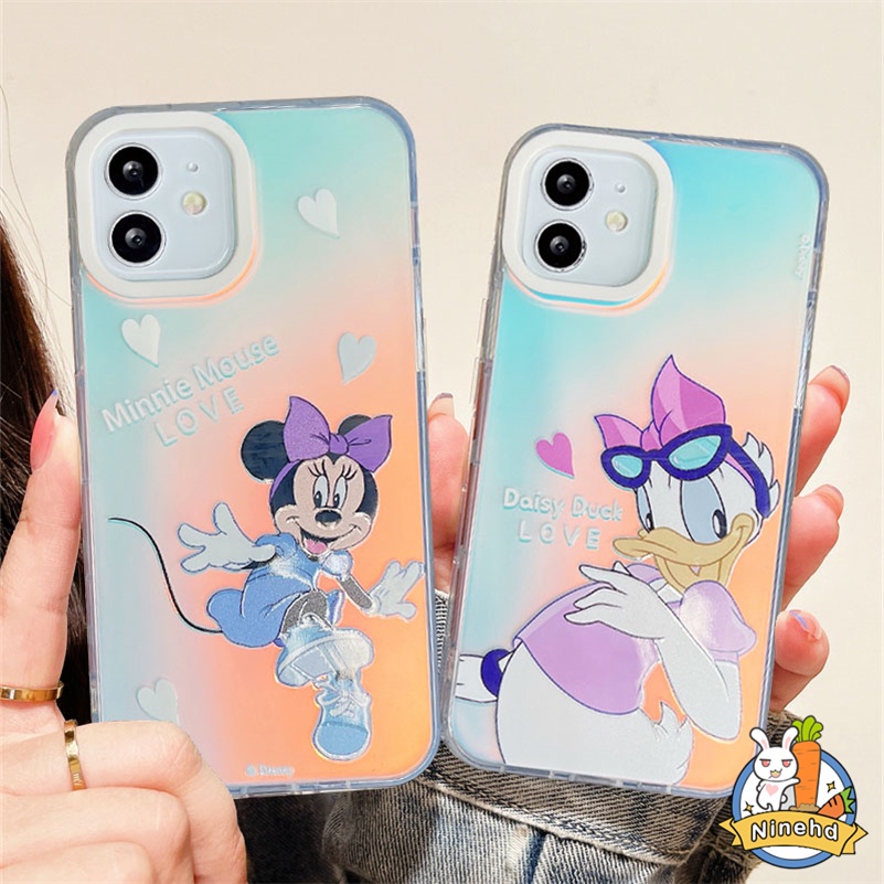 IPHONE Casing Kompatibel Untuk Iphone14 13 12 11 Pro Max X Xr Xs Max8 7 6 Plus SE Kartun Nini Berubah Warna Laser Casing Ponsel Kreatif Lapisan Ganda Dicetak Ultra Tipis Anti Jatuh Hard Case