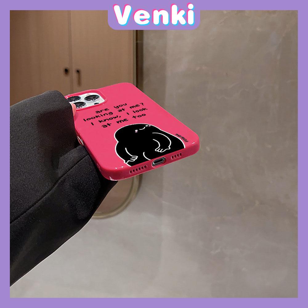 VENKI - For iPhone 11 iPhone Case Red Glossy TPU Soft Case Shockproof Protection Camera English Cartoon Character Compatible with iPhone 14 13 Pro max 12 Pro Max xr xs max 7 8Plus