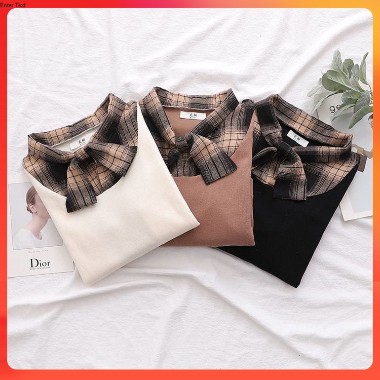 Mido Blouse Flanel Premium Combi Babyterry ⭐️ Atasan Top Shirt Kemeja Kotak Remaja Wanita Korean Sty