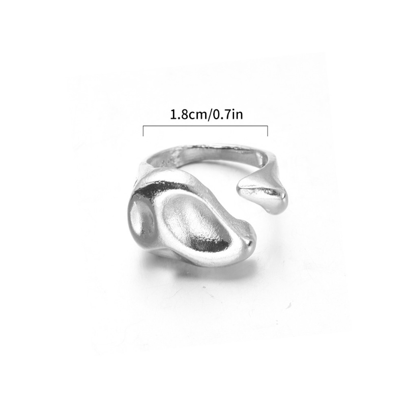 Fashion Cincin Terbuka Lebar Mawar Tidak Teratur/Unisex Vintage Punk Finger Ring/Cincin Geometris Perhiasan Pesta Untuk Wanita