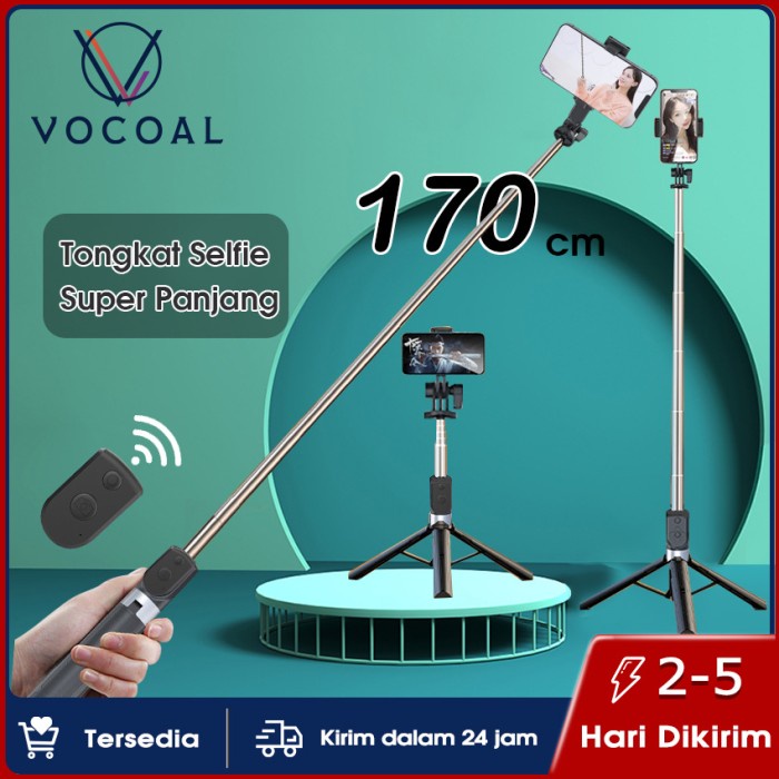 Vocoal Tripod Handphone Tongsis Bluetooth Selfie Stick Tripod Panjang [cod]