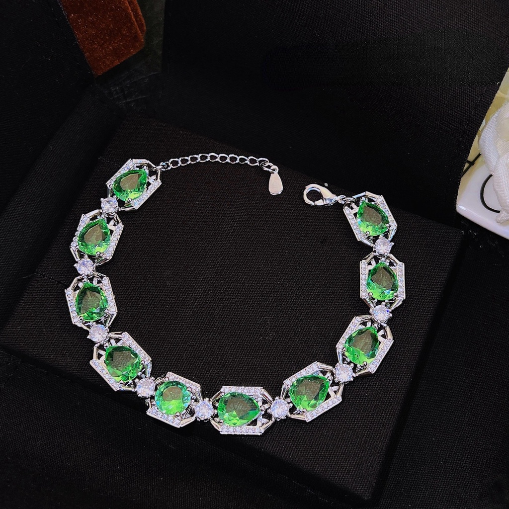 Goldkingdom Fashion Perhiasan Aksesoris Ready Stock Palaiba Alami Gelang Dengan Micro Full Berlian Dove Blood Merah Colorful Treasure Bracelet Handchain Ornament Perempuan