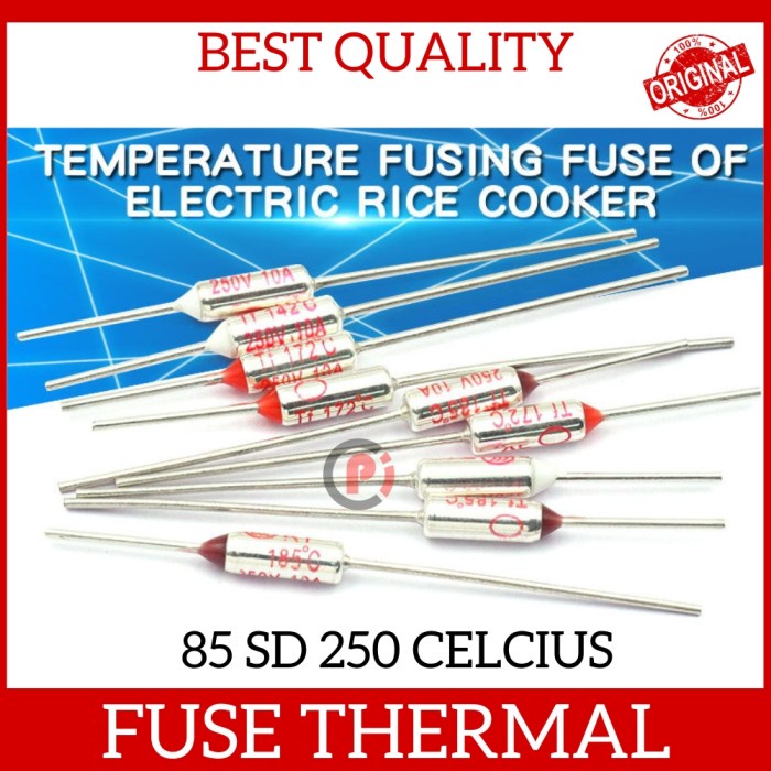 Fuse Thermal Thermofuse 10A 250 Volt Banyak Ukuran Celcius Ricecooker