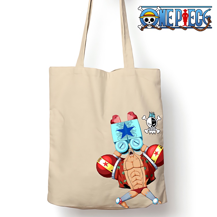 Totebag Anime One Piece Franky Tote bag premium Totebag zipper totebag velcro Termurah