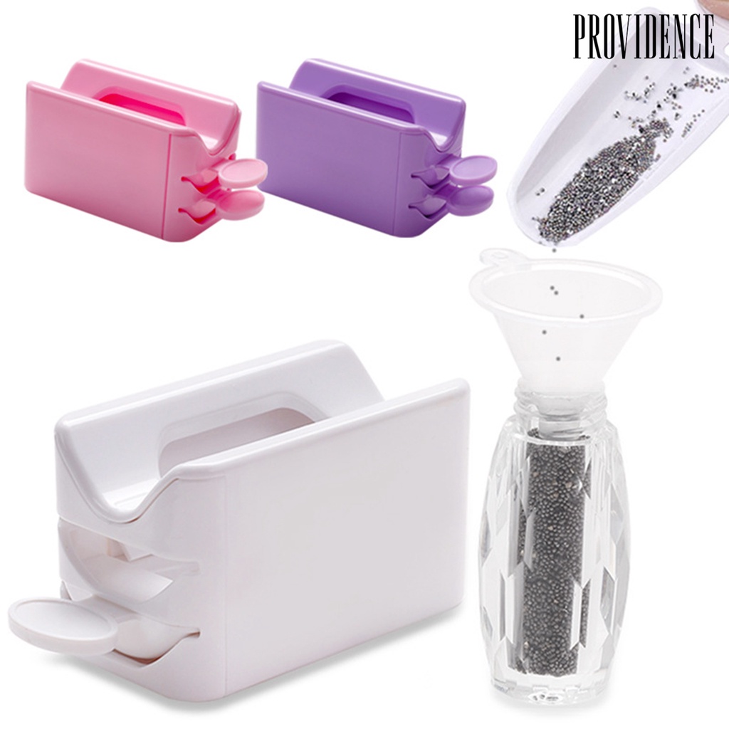 Providence Tempat Bedak Kuku Dengan Corong Double Layer Detachable Mudah Dibersihkan Mengurangi Limbah Kuku Seni Glitter Bubuk Payet Daur Ulang Kotak Wadah Perlengkapan Salon Kuku