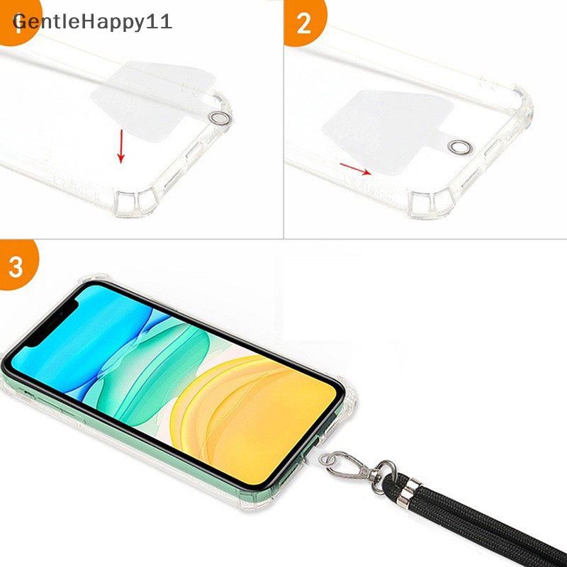 Gentlehappy 10Pcs Phone Lanyard Patch Gasket Kartu Tether Universal Cord Klip Snap Hang id