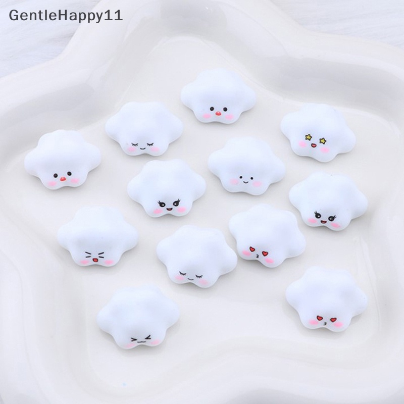 Gentlehappy 10 Pcs Kawaii FlatBack Resin Kartun Awan Bercahaya Planet Cabochon Art Supply Dekorasi Pesona Kerajinan Grosir id