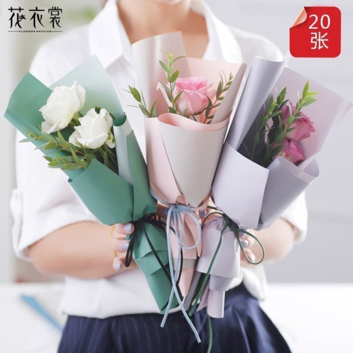 OY 20 LEMBAR Kertas Buket Bunga/ Flower Wrapping Paper Waterproof