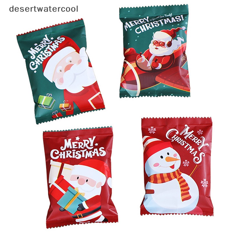 Deid 100Pcs Christmas Hot Seal Bags Kemasan Biskuit Xmas Tahun Baru Perlengkapan Pesta Martijn