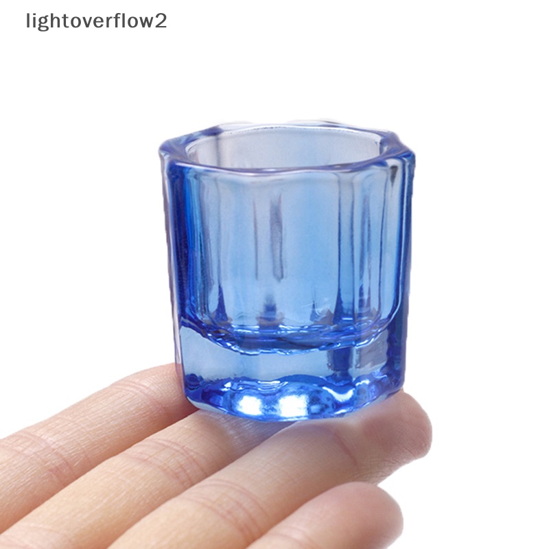 [lightoverflow2] Gelas Kristal Acrylic Akrilik Bubuk Cair Gelas Paku Dappen Piring Tutup Mangkok Cup [ID]