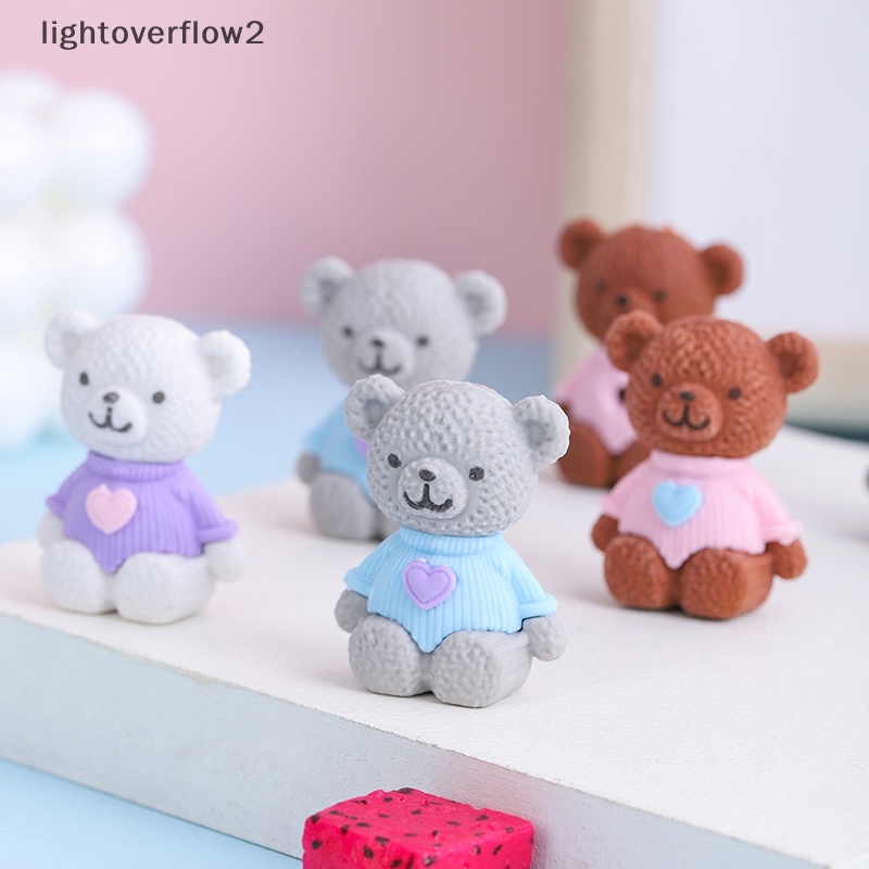 [lightoverflow2] 1pcs Cute Bears Eraser Creative Student Wrig Drawing Rubber Pencil Eraser Lucu Perlengkapan Sekolah Alat Tulis Hadiah Anak [ID]